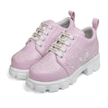 RETTROSE | Floral Heritage Sneakers | Hand Embroidered  Chunky Shoes | Soft Pink