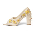 The Sunlit Bloom Hand Embellished Luxury Heel