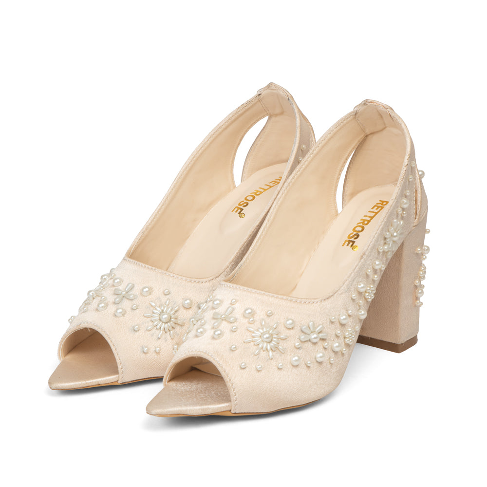 The Moonpetal Grace Hand Embellished Luxury Heel