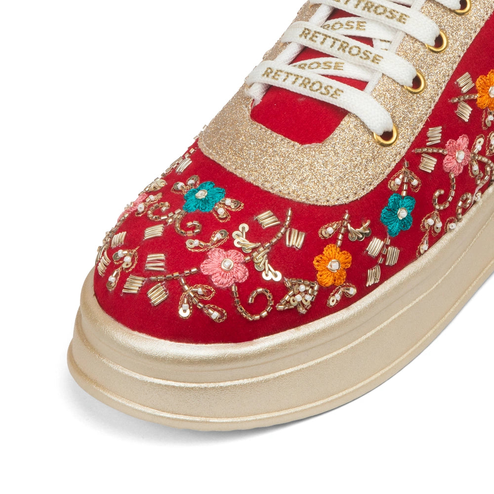 The Clarisse Luxury Imperial Bloom Embellished Trainer