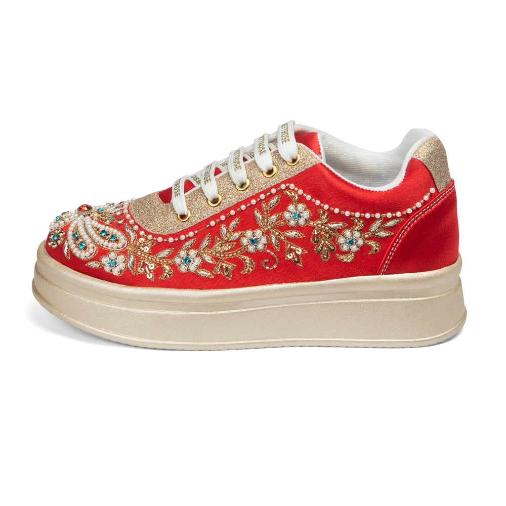 The Scarlett Luxury Radiant Garden Embellished Trainer