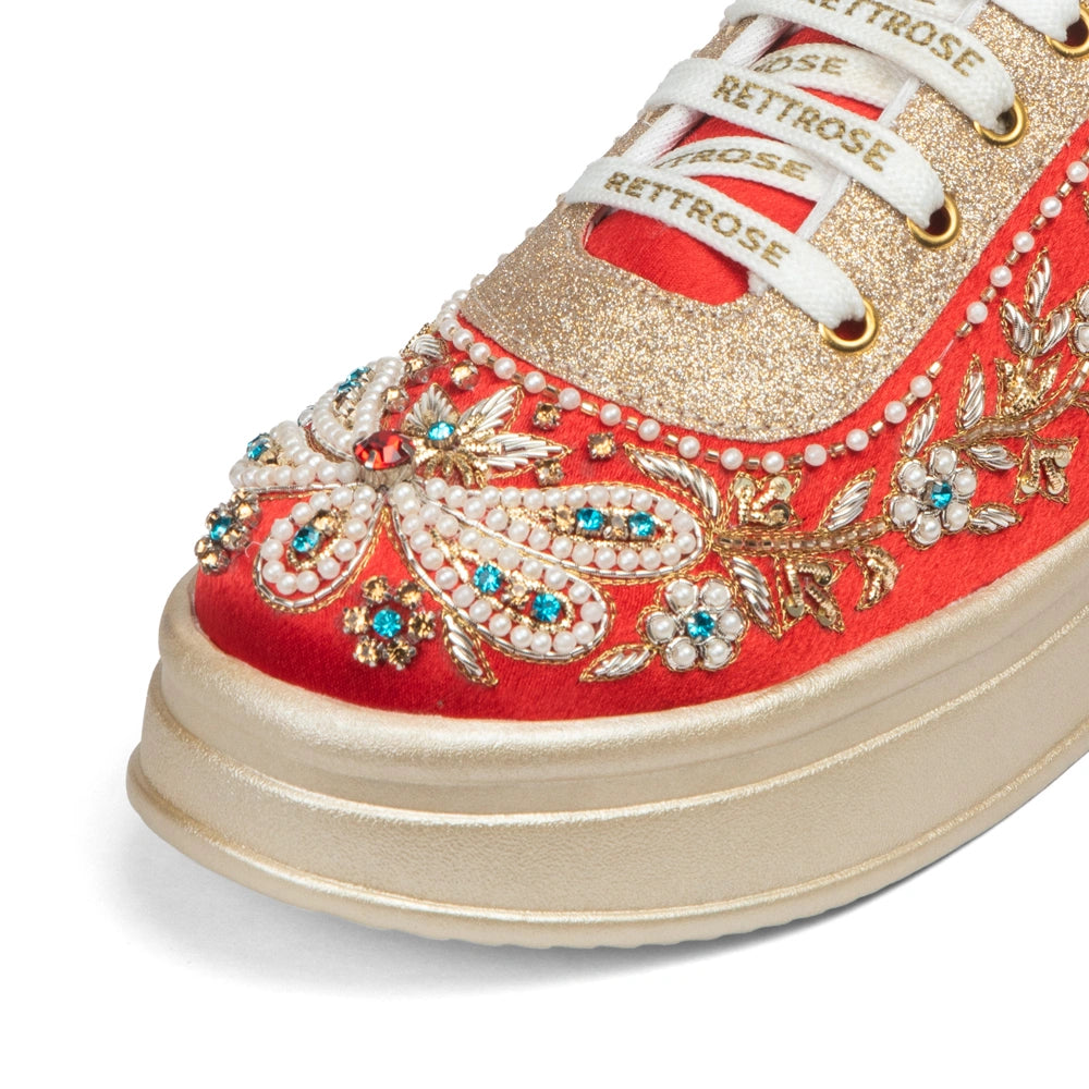 The Scarlett Luxury Radiant Garden Embellished Trainer