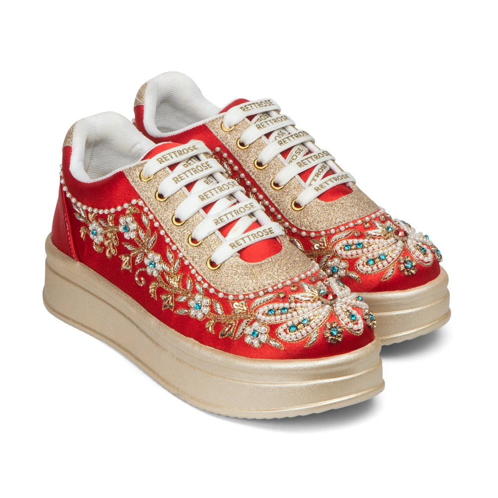 The Scarlett Luxury Radiant Garden Embellished Trainer