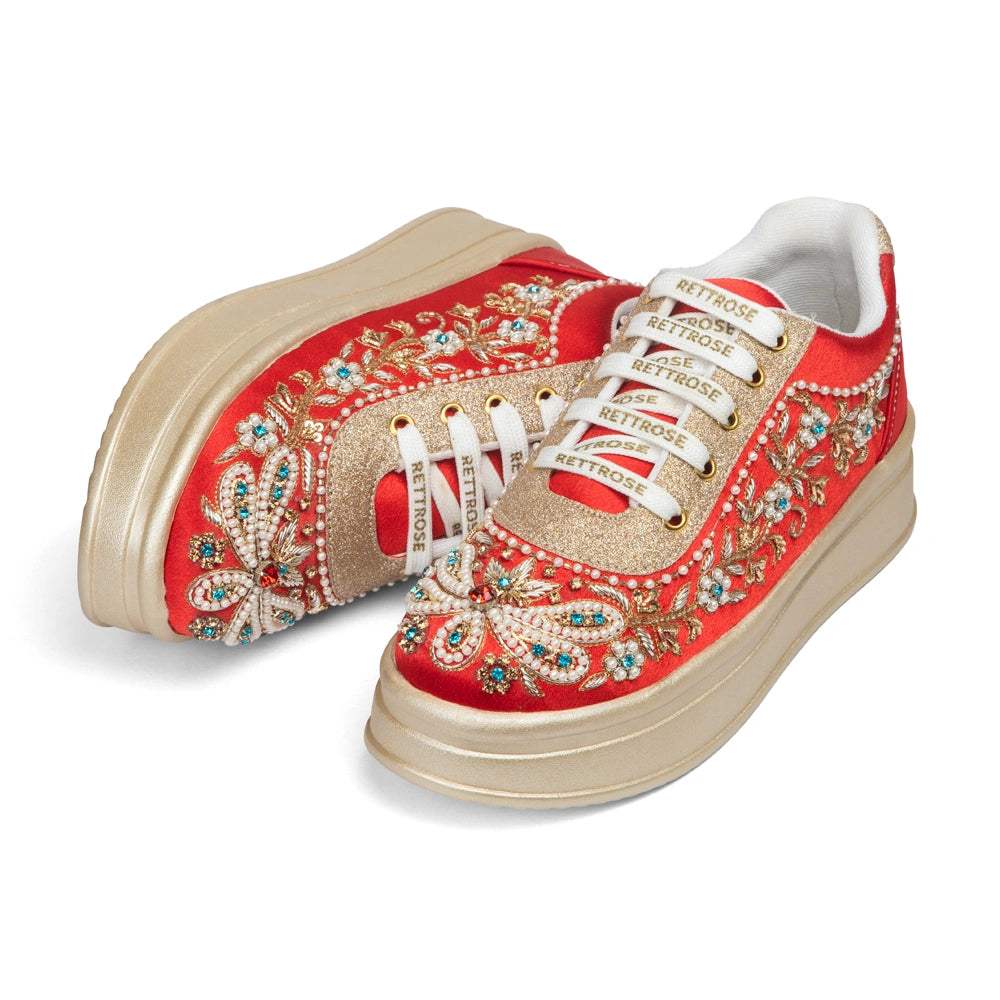The Scarlett Luxury Radiant Garden Embellished Trainer