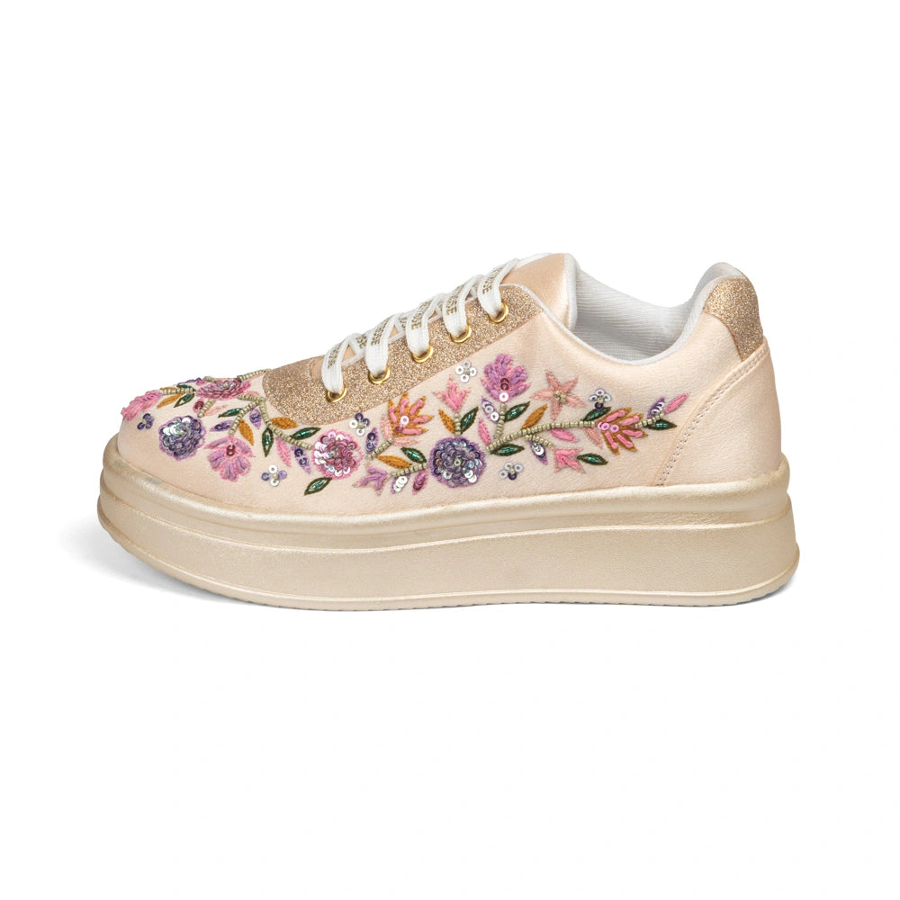 The Primrose Luxury Wild Rose Embellished Trainer