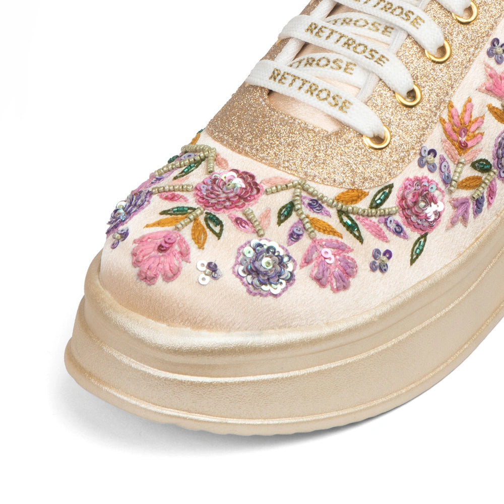 The Primrose Luxury Wild Rose Embellished Trainer