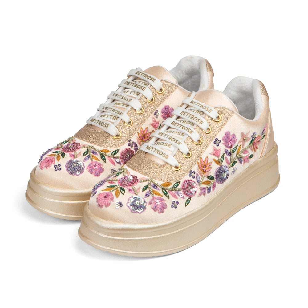 The Primrose Luxury Wild Rose Embellished Trainer