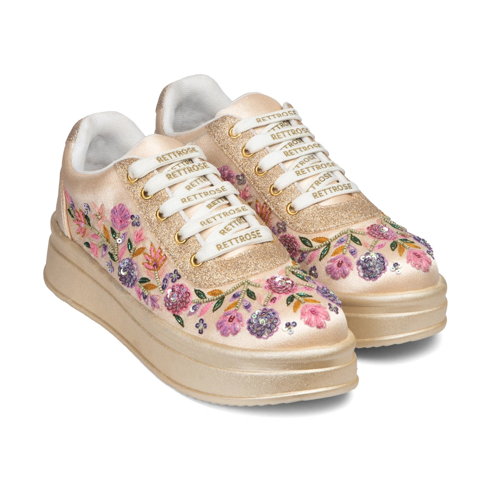 The Primrose Luxury Wild Rose Embellished Trainer