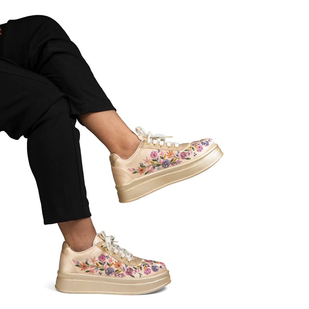 The Primrose Luxury Wild Rose Embellished Trainer