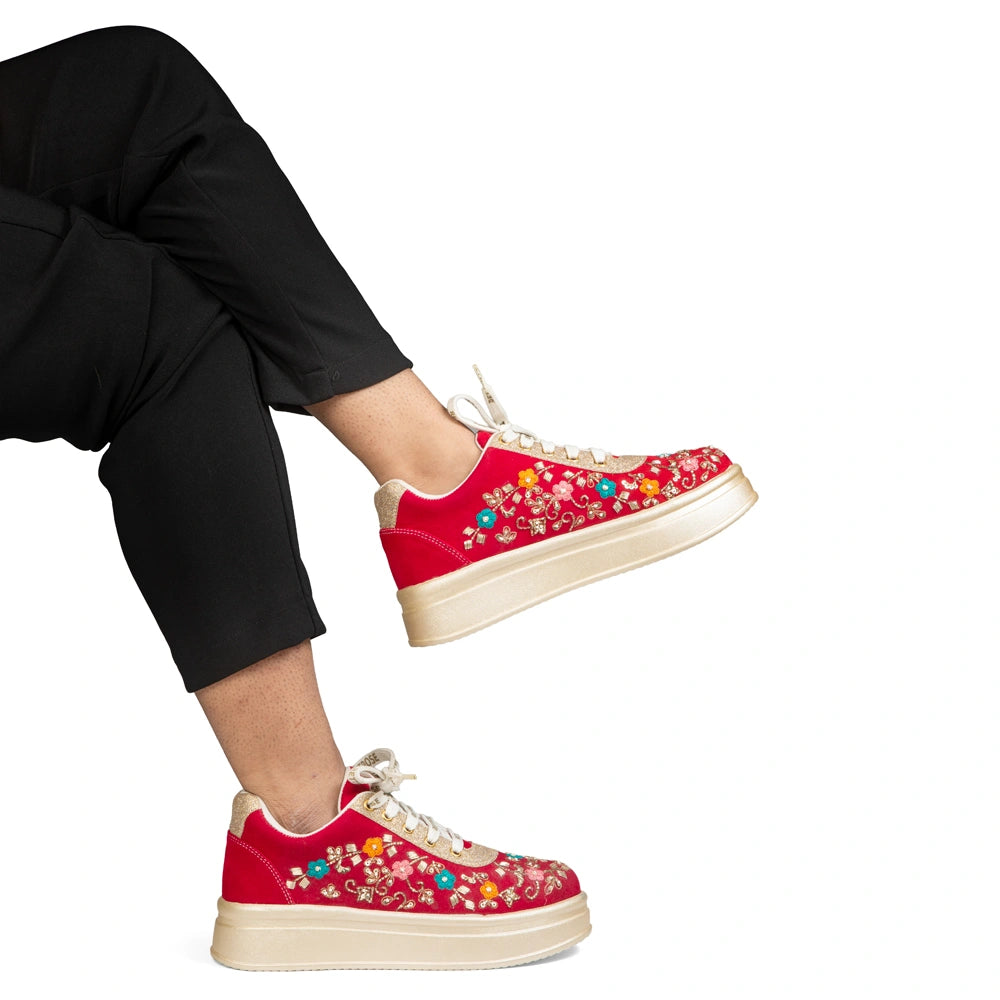 The Clarisse Luxury Imperial Bloom Embellished Trainer