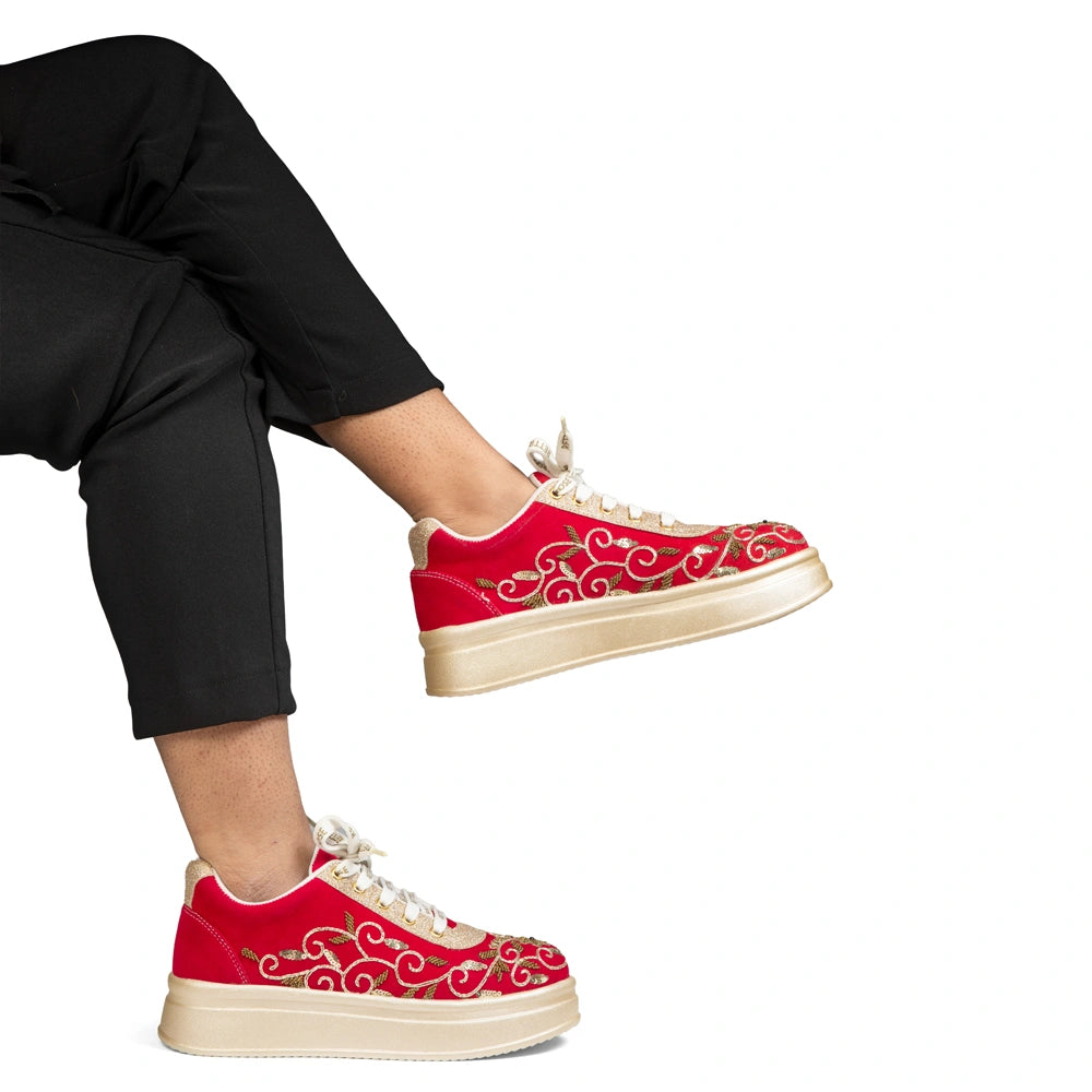 The Monarch Luxury Baroque Vine Embellished Trainer