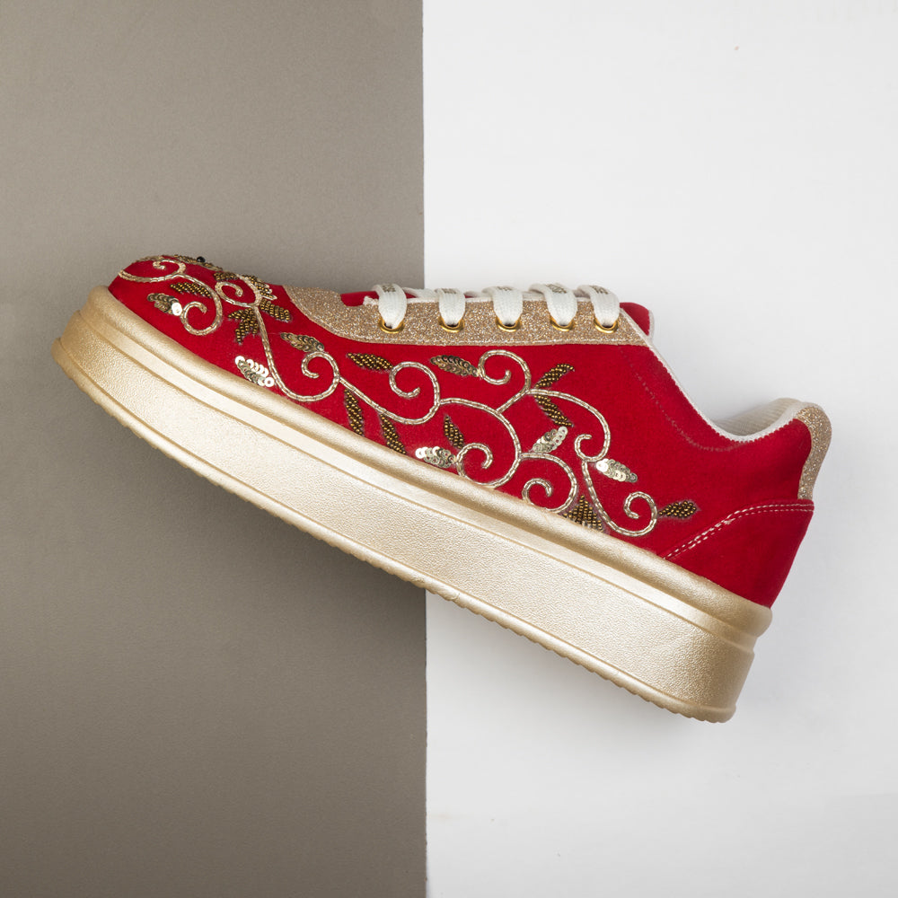 The Monarch Luxury Baroque Vine Embellished Trainer