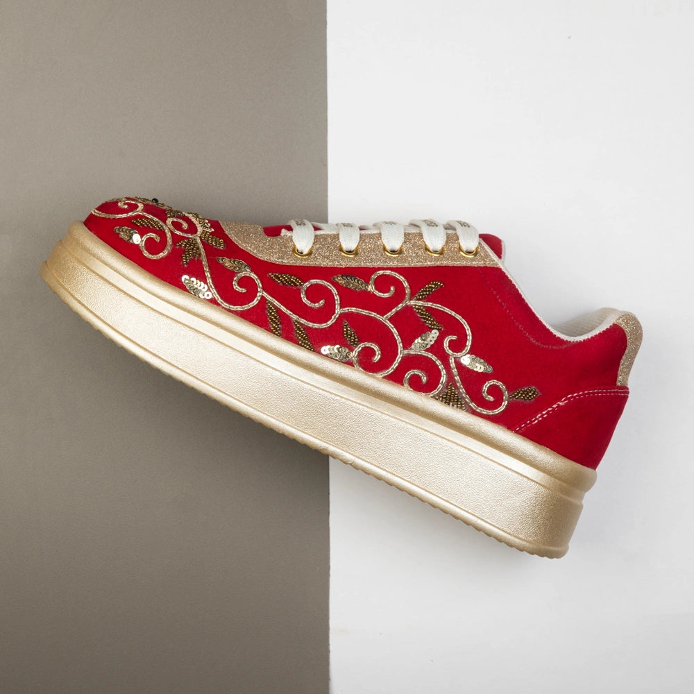 The Monarch Luxury Baroque Vine Embellished Trainer