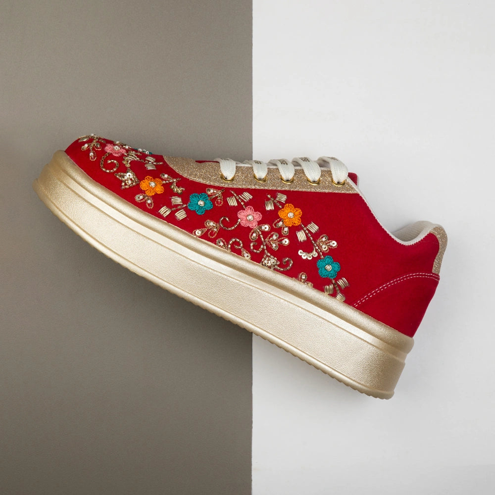 The Clarisse Luxury Imperial Bloom Embellished Trainer