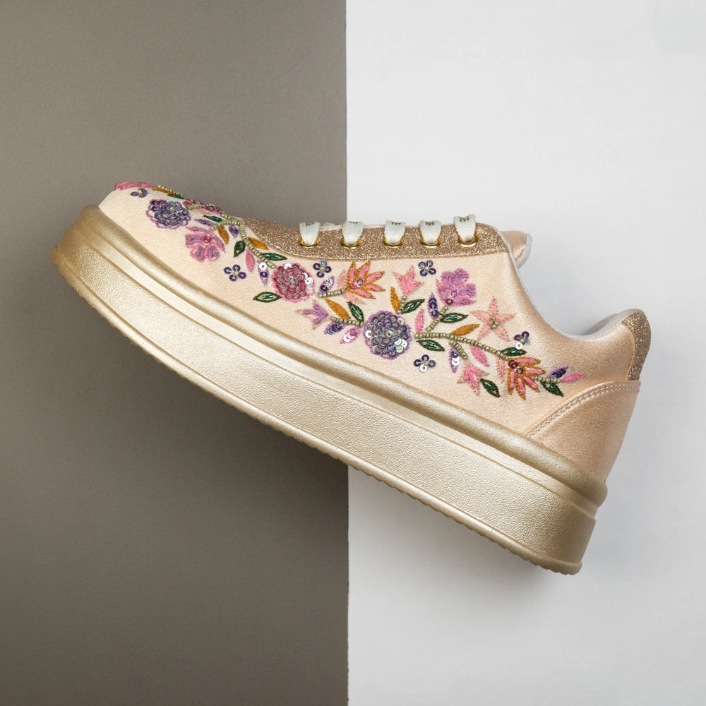 The Primrose Luxury Wild Rose Embellished Trainer