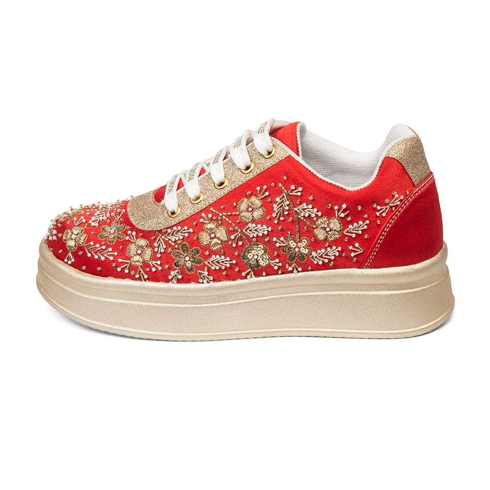 The Duchess Luxury Crimson Royale Embellished Trainer