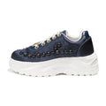 The Evalynn Luxury Navy Satin Embellished Trainer