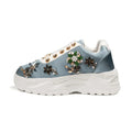 The Raegan Luxury Dusky Blue Satin Embellished Trainer