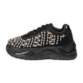 The Tessa Luxury Black Satin Embellished Trainer