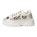 The Gabriella Luxury Cream Satin Embellished Trainer