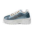 The Lauren Luxury Dusky Blue Satin Embellished Trainer
