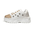 The Jayla Luxury Cream Satin Embellished Trainer