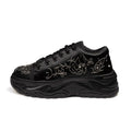 The Madelin Luxury Black Satin Embellished Trainer