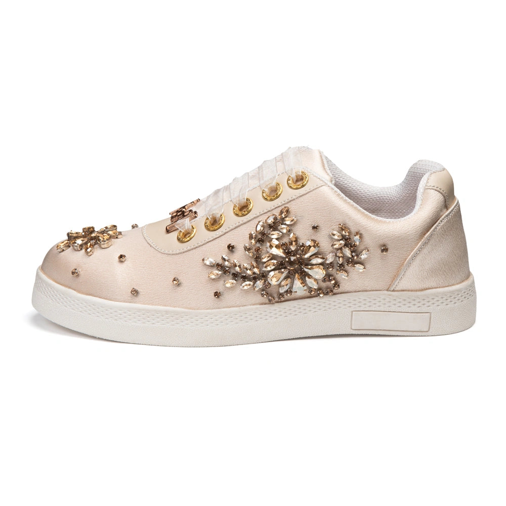 The Giselle Luxury Rose Pink Embellished Trainer