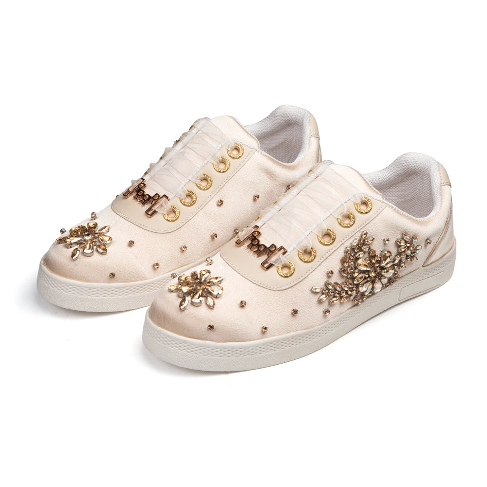 The Giselle Luxury Rose Pink Embellished Trainer