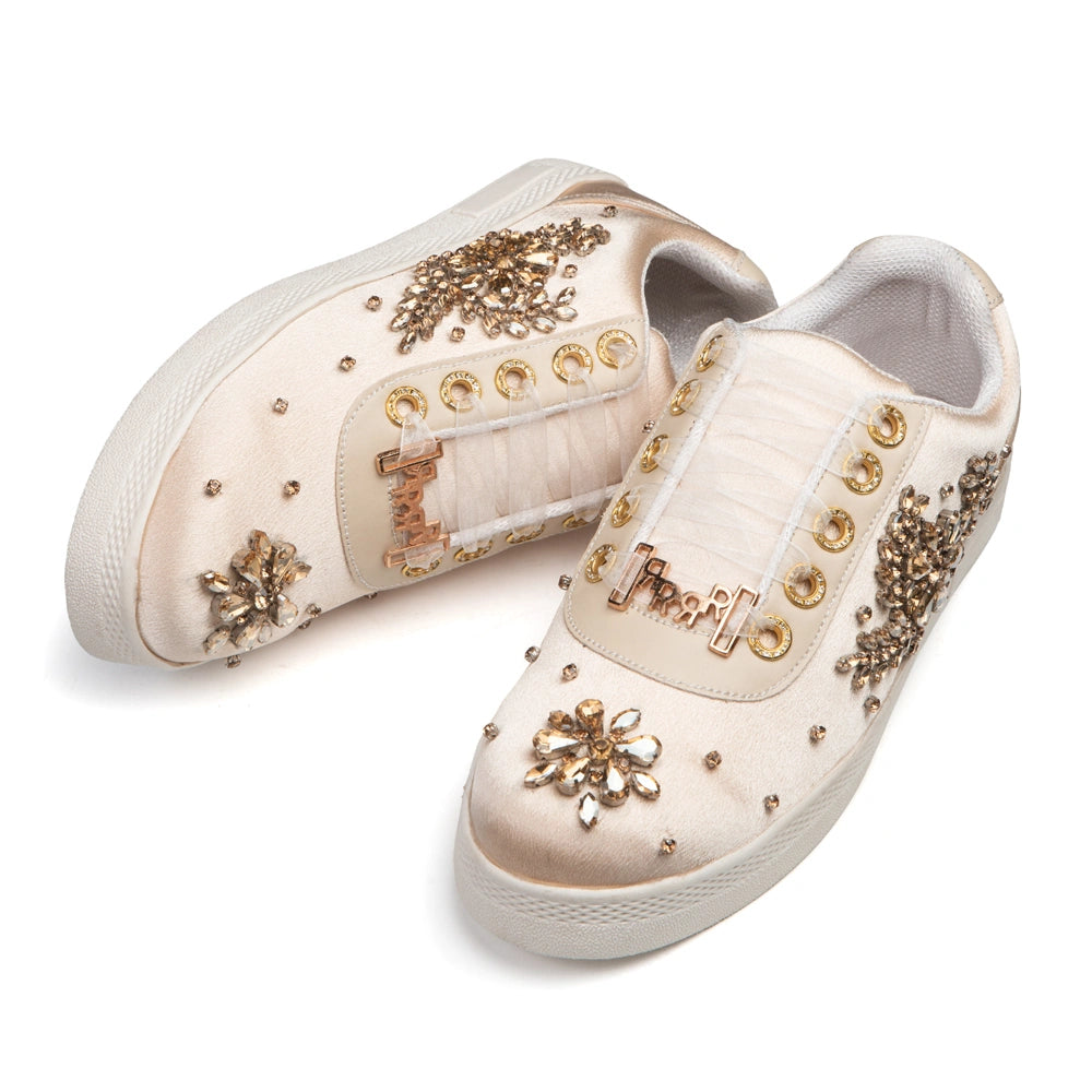 The Giselle Luxury Rose Pink Embellished Trainer