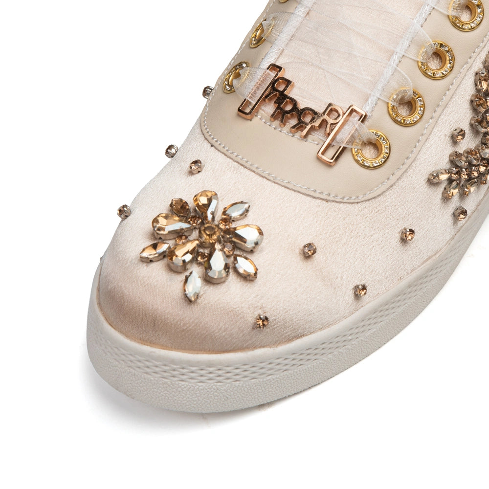 The Giselle Luxury Rose Pink Embellished Trainer