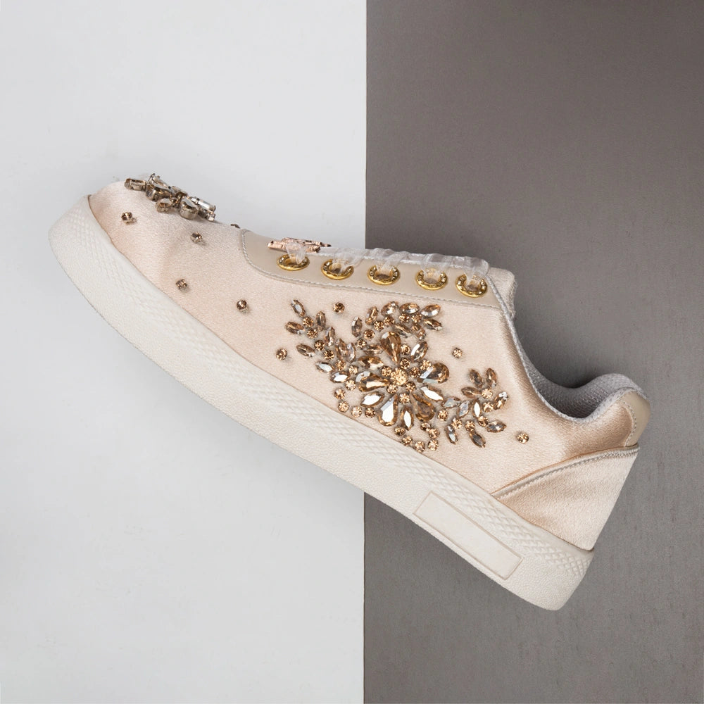 The Giselle Luxury Rose Pink Embellished Trainer