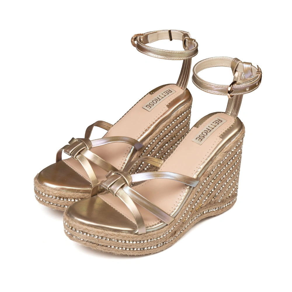The Alani Nude Hand Embellished Luxury Wedge Shoe