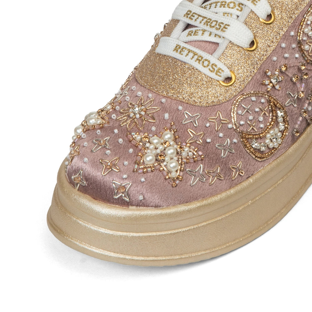 The Astria Luxury Pearl Starfall Embellished Trainer