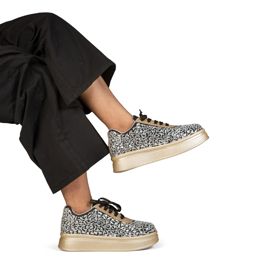 The Majestic Luxury Radiant Crystal Embellished Trainer