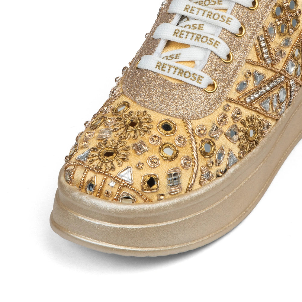 The Cassiana Luxury Gilded Prism Embellished Trainer