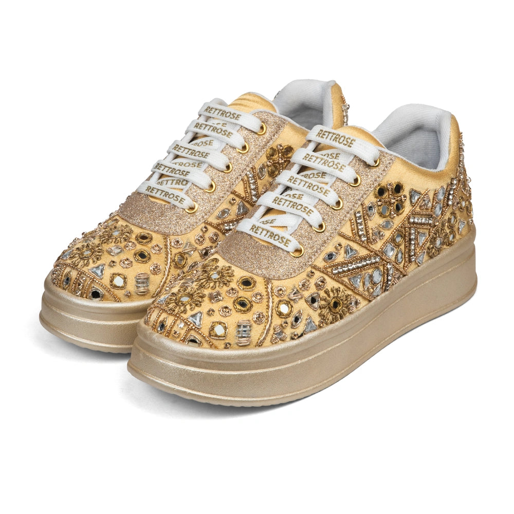 The Cassiana Luxury Gilded Prism Embellished Trainer