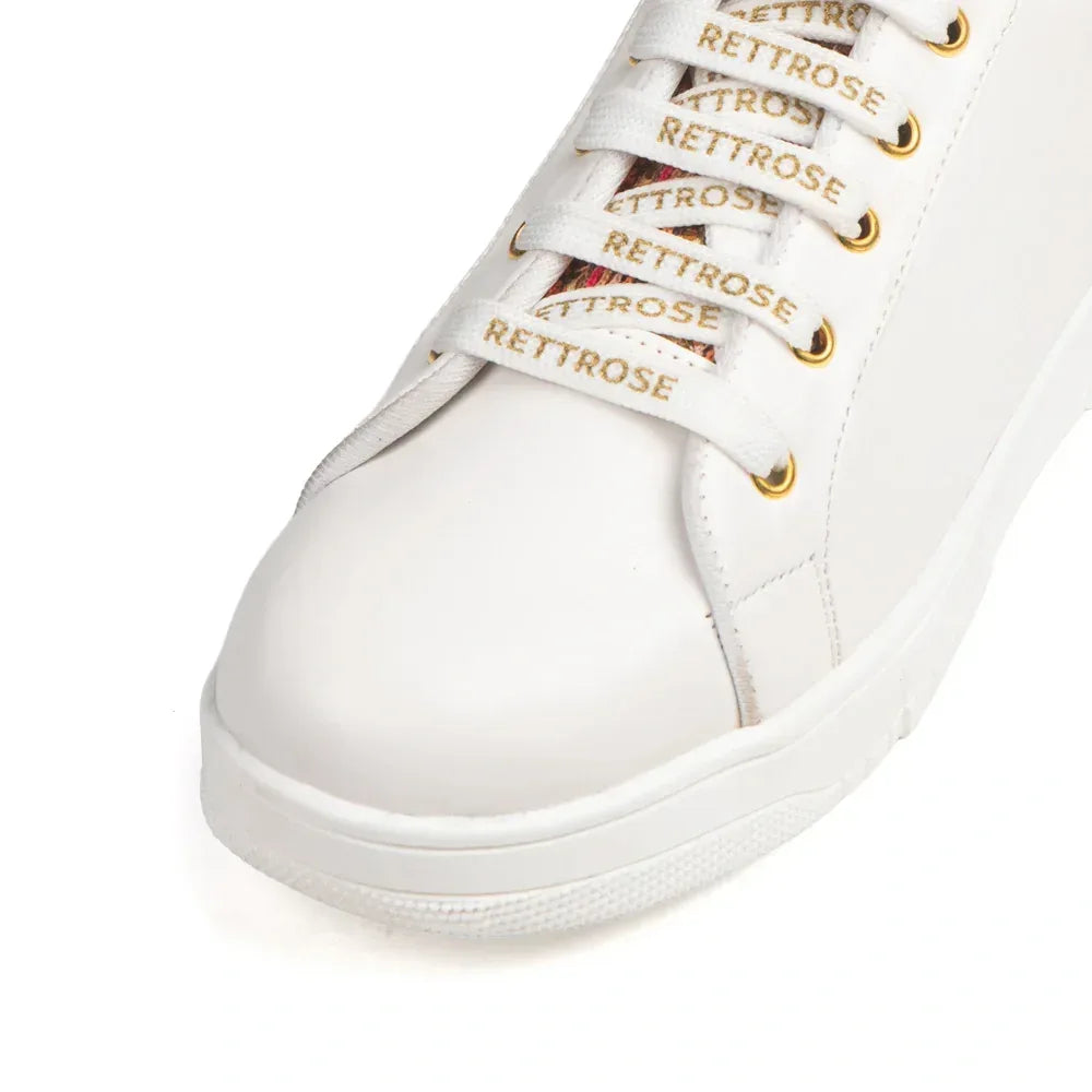 The Desert Horizon White Red Luxury Embellished Casual Sneaker