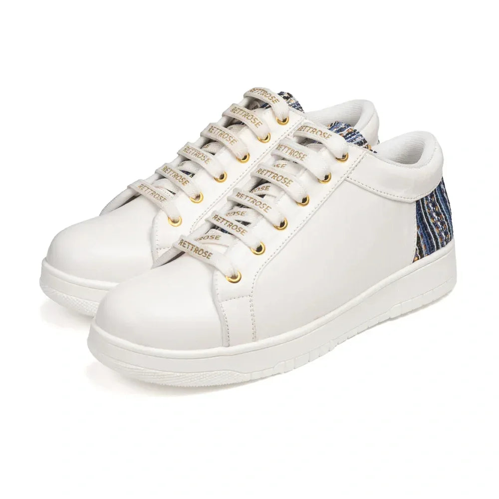 The Desert Horizon White Blue Luxury Embellished Casual Sneaker