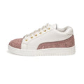 The Heirloom Flora White Peach Luxury Embellished Casual Sneaker