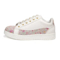 The Mosaic Rose White Pink Luxury Embellished Casual Sneaker