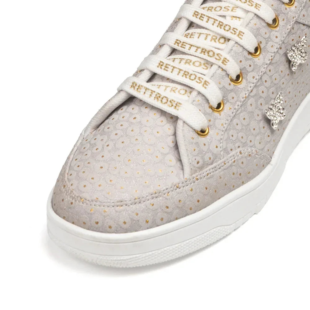The Meadow Legacy Gray White Luxury Embellished Casual Sneaker
