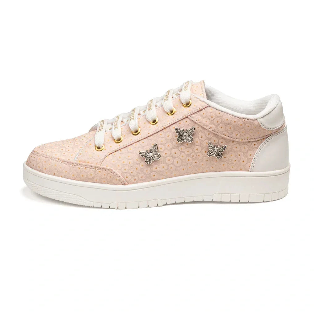 The Meadow Legacy Light Peach Luxury Embellished Casual Sneaker