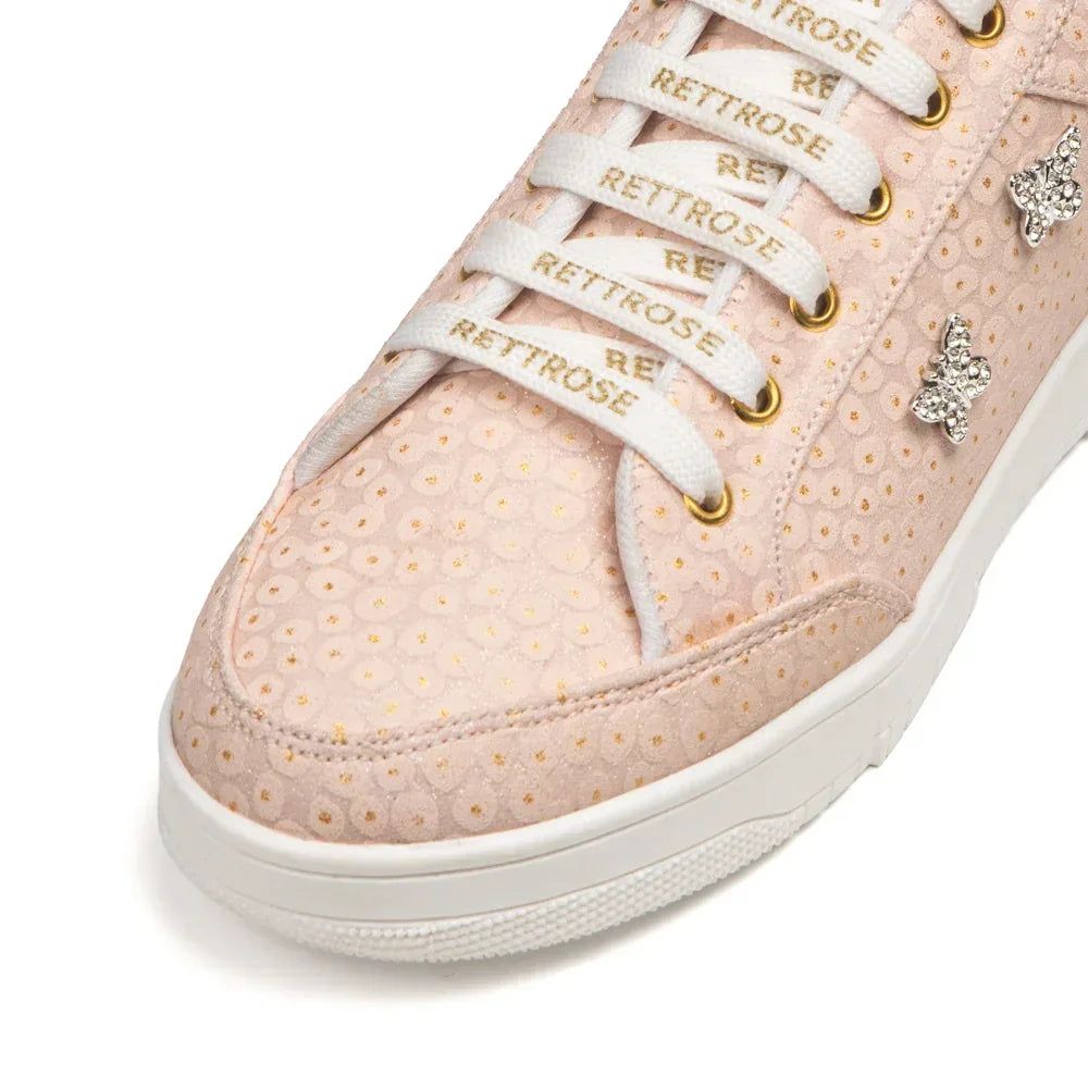 The Meadow Legacy Light Peach Luxury Embellished Casual Sneaker