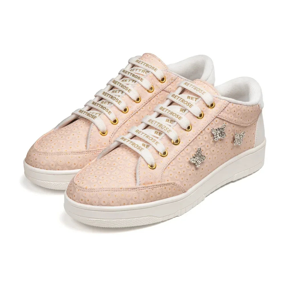 The Meadow Legacy Light Peach Luxury Embellished Casual Sneaker