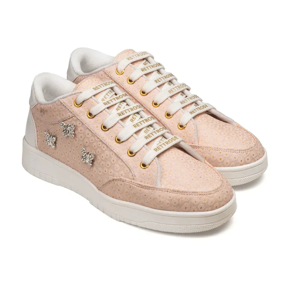 The Meadow Legacy Light Peach Luxury Embellished Casual Sneaker