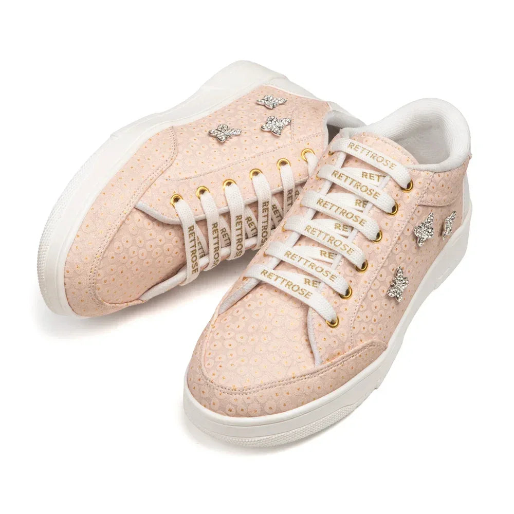The Meadow Legacy Light Peach Luxury Embellished Casual Sneaker