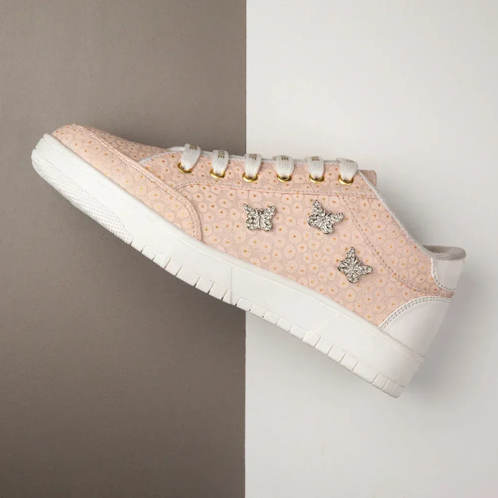 The Meadow Legacy Light Peach Luxury Embellished Casual Sneaker