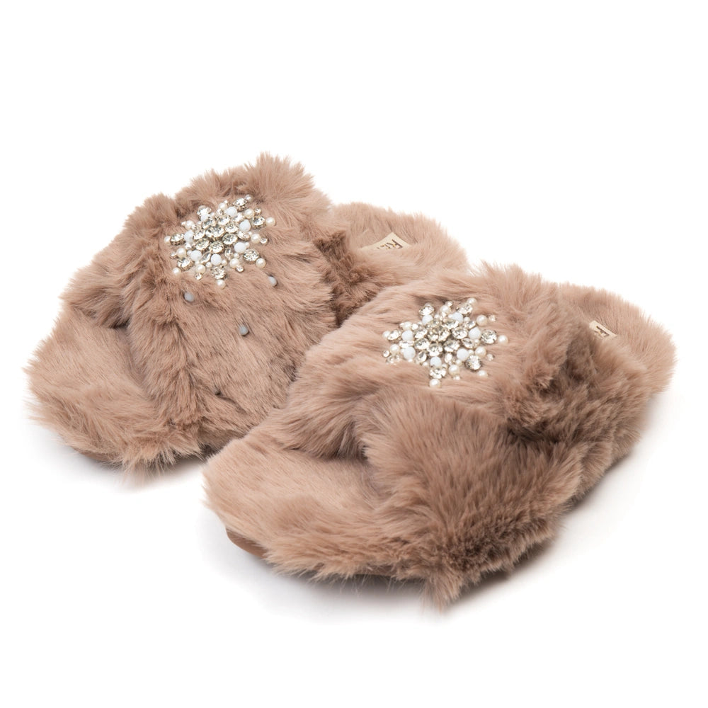 The Alice Mink Luxury Fluffy Embellished Slippers