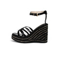 The Alani Black Hand Embellished Luxury Wedge Shoe
